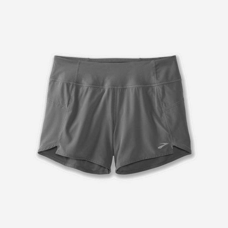 Brooks Women's Chaser 5 Running Shorts Singapore - Steel/grey (07218-QIRK)